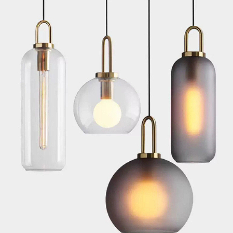 Home Bathroom Lighting Design - Nordic Glass Art Design zwarte LED-hanglamp