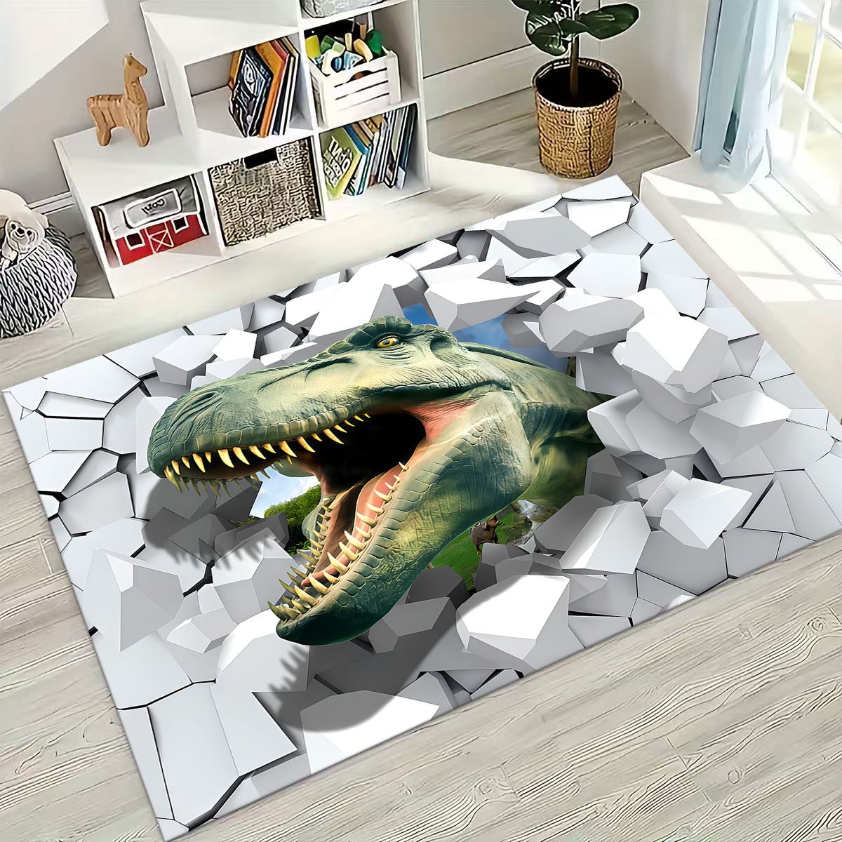 Home Bathroom Break - Illusiebrekende Muur Dinosaurus Dieren Serie Tapijt
