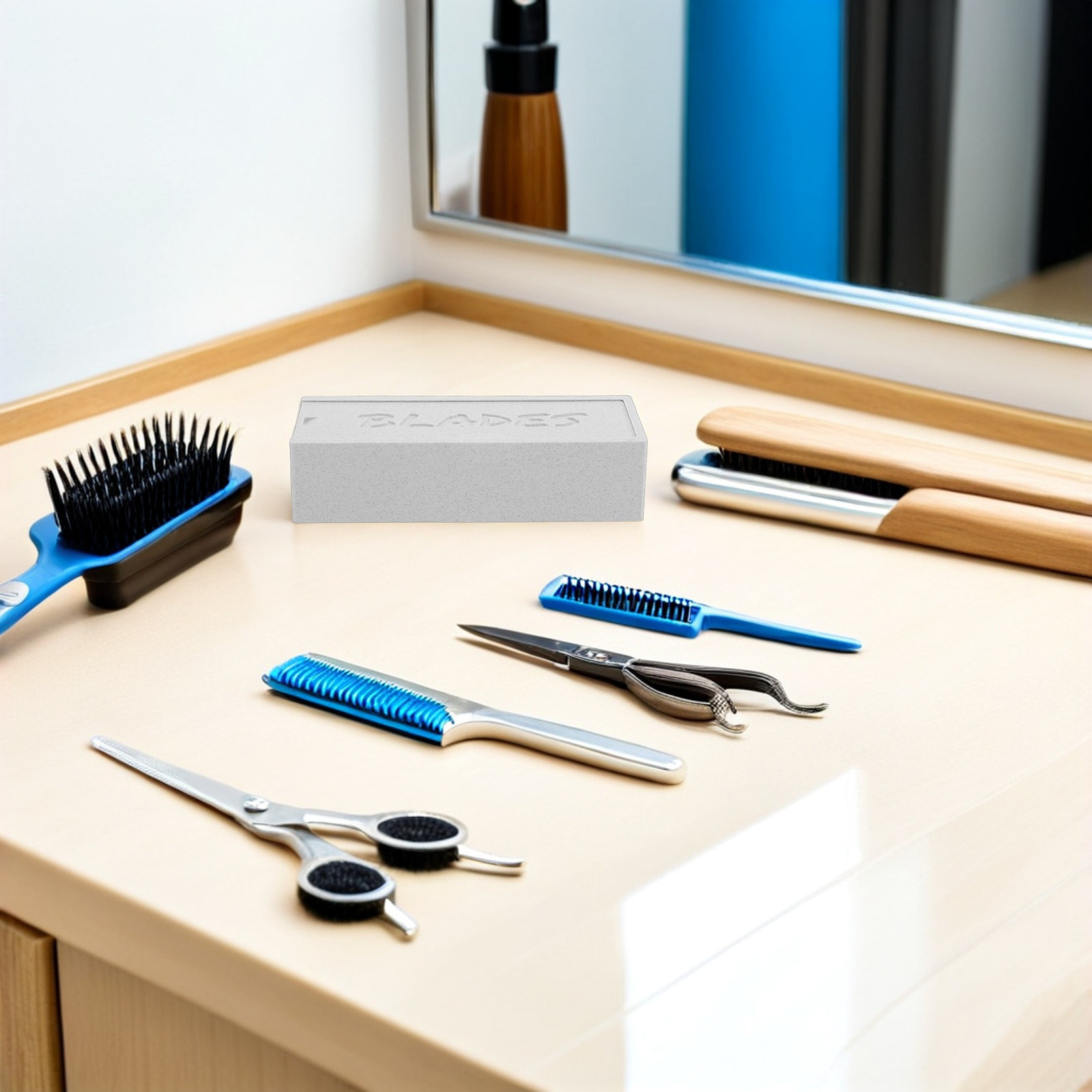 Home One Bathroom Accessories - Witte dubbele opbergkoffer voor scheermesjes, scheermeshouder
