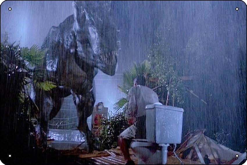 Home Bathroom Signs - De Jurassic Grappige Badkamer Fotografische Print