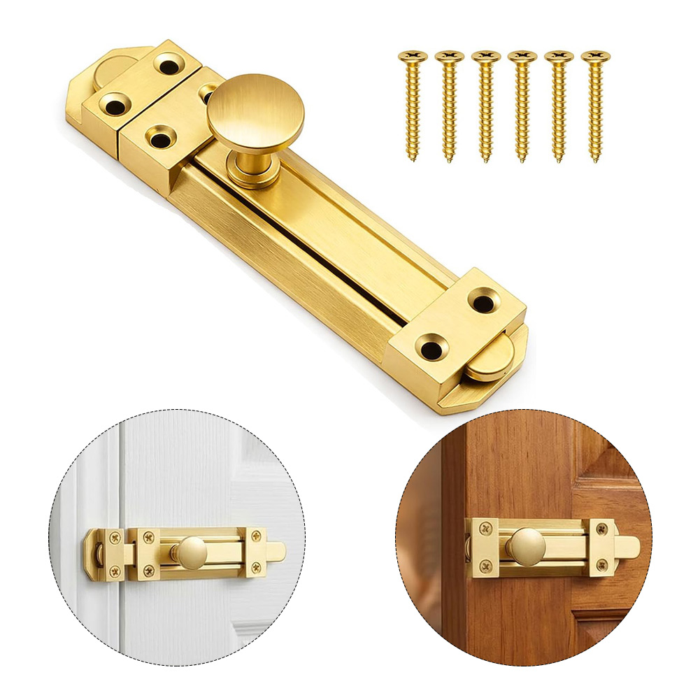 Home Bathroom Lock - 5 inch massief messing schuifdeurslot, beveiligingspoortbout,