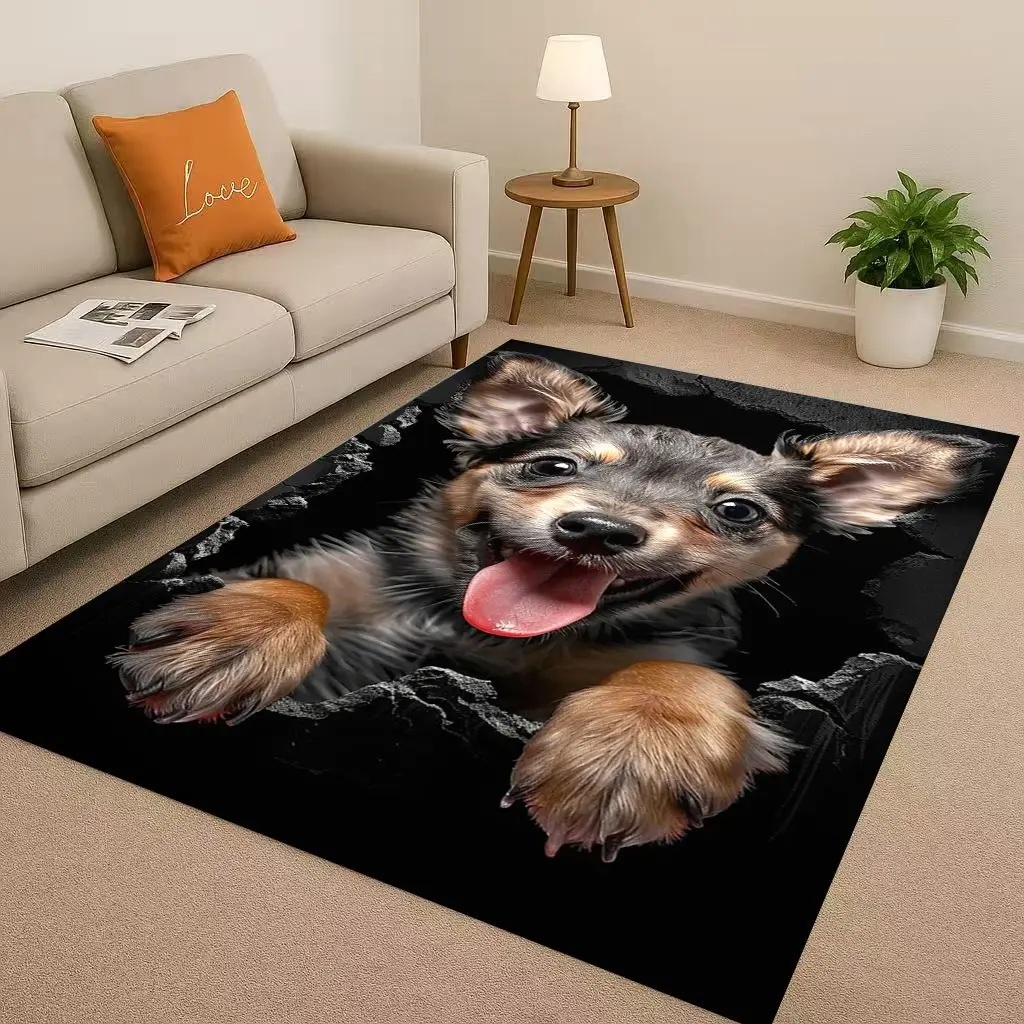 Home Bathroom Break - Klassieke Breaking Wall 3D Illusion Hond