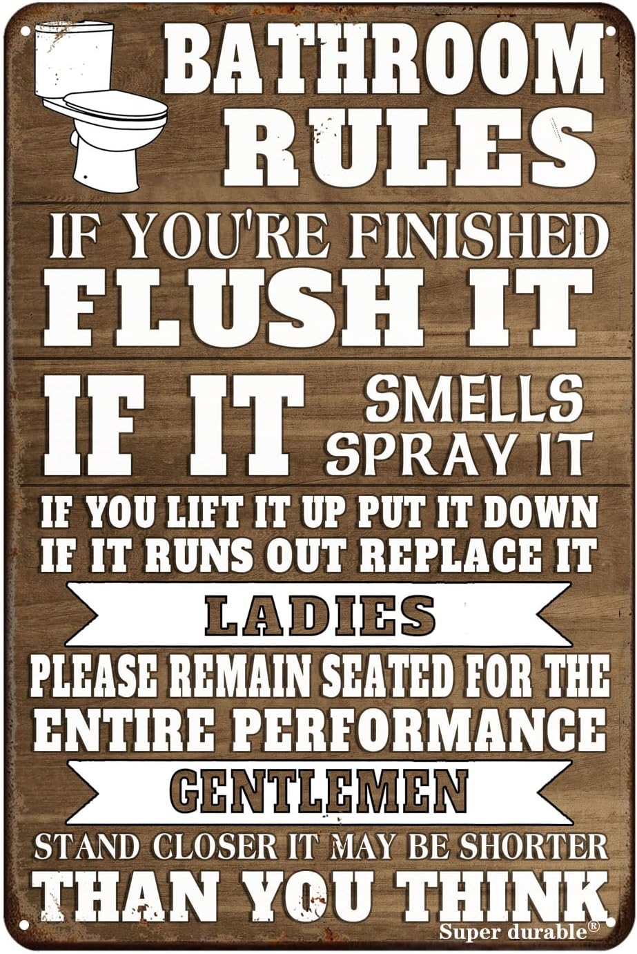 Grappige badkamerrules metalen - Home Bathroom Signs recensie en prijs