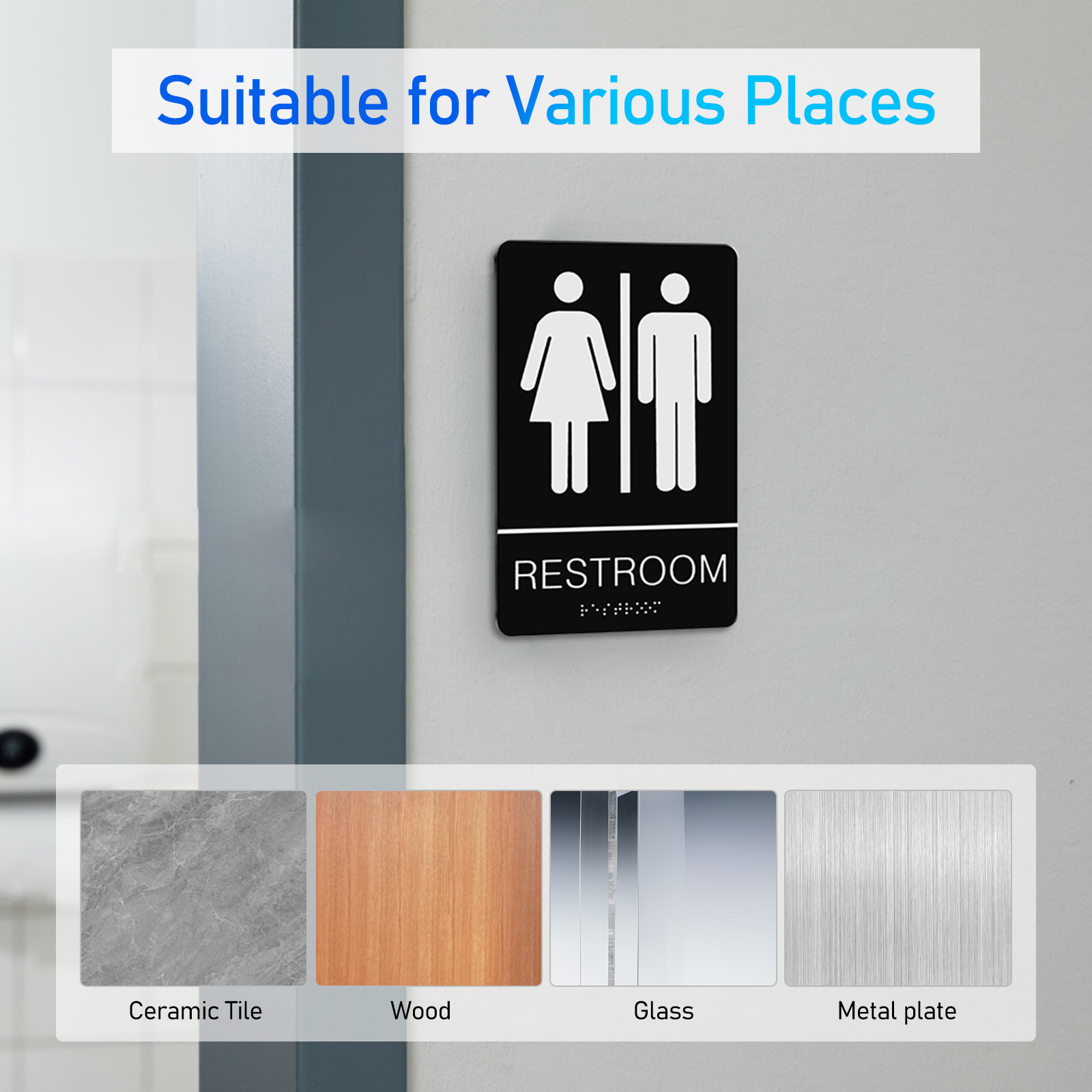 Unisex Braille-toiletbord, zel - Home Bathroom Signs recensie en prijs